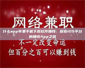甘肃什么app苹果手机下载软件赚钱：探索iOS平台的赚钱App之路 第1张