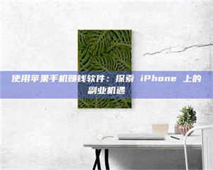 甘肃使用苹果手机赚钱软件：探索 iPhone 上的副业机遇 第1张