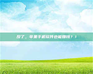甘肃反了，苹果手机软件也能赚钱？！ 第1张