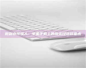 甘肃微利亦可惊人：苹果手机上的指尖经济致富术 第1张